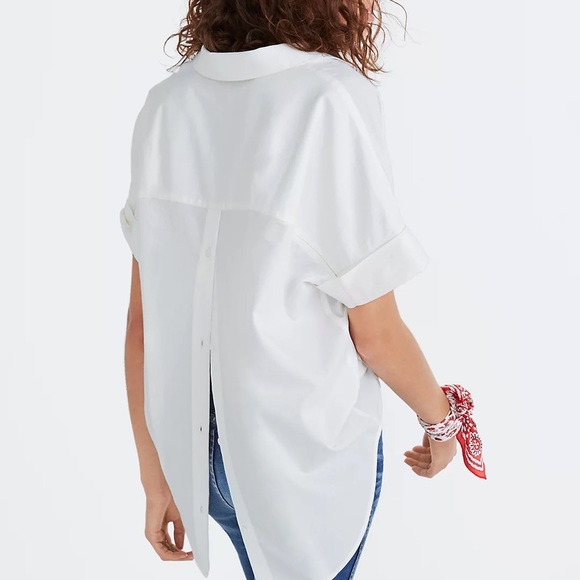 Madewell Courier Button-Back Shirt in Pure White Size XS - Picture 2 of 3